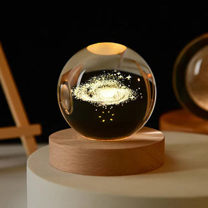 Lampara Esfera de Cristal Planetaria 3D