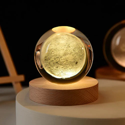 Lampara Esfera de Cristal Planetaria 3D