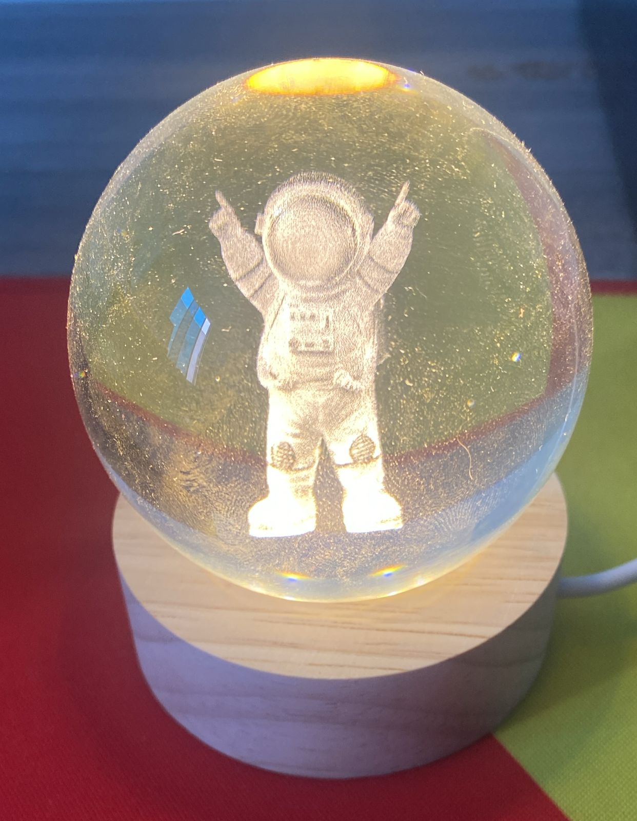 Lampara Esfera de Cristal Planetaria 3D