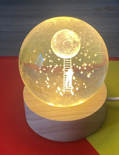 Lampara Esfera de Cristal Planetaria 3D